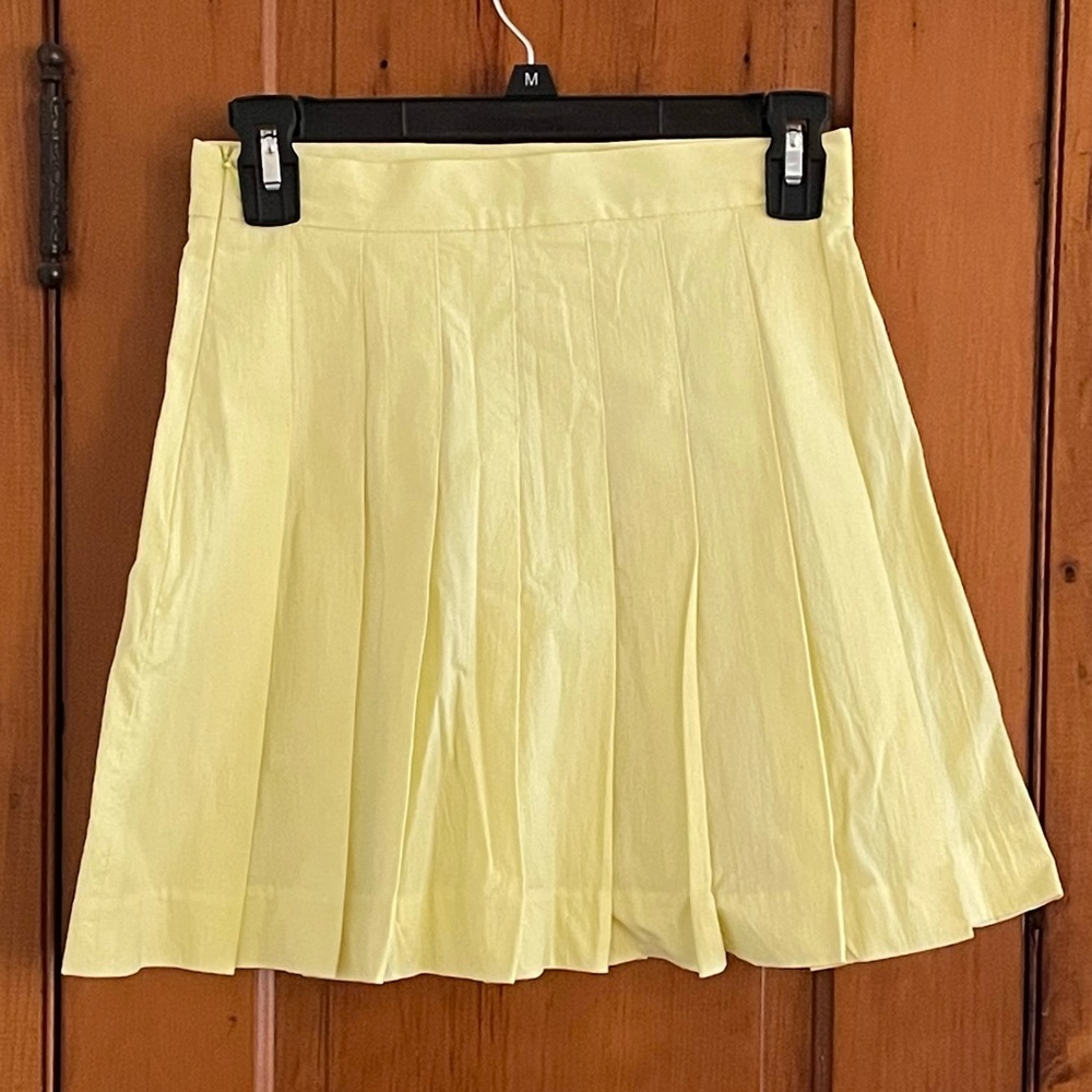 Zara Size S Yellow Pleated Tennis Skirt